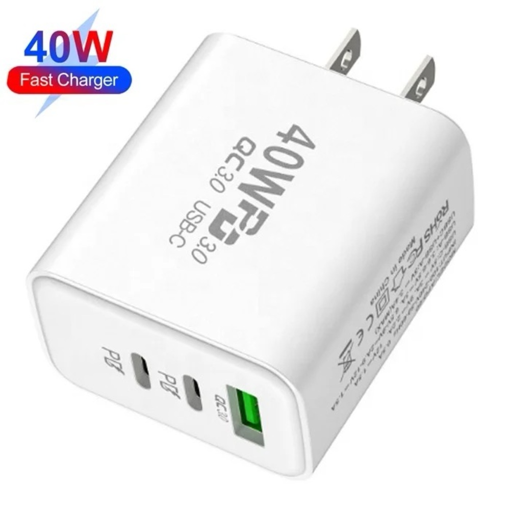 40W Triple Ports USB, Type C Charger, Type C Fast Phone Charger